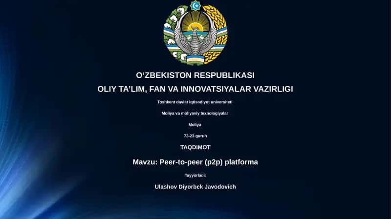 Peer-to-peer (p2p) platforma