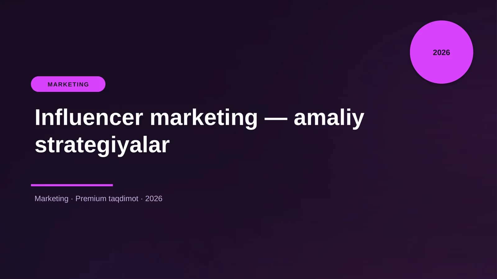 Influencer marketing — amaliy strategiyalar