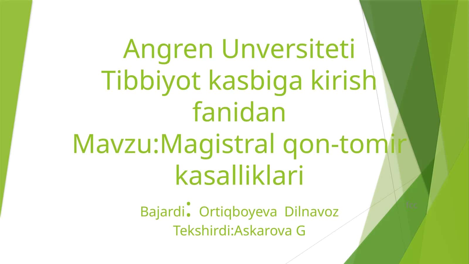 Magistral qon-tomir kasalliklari