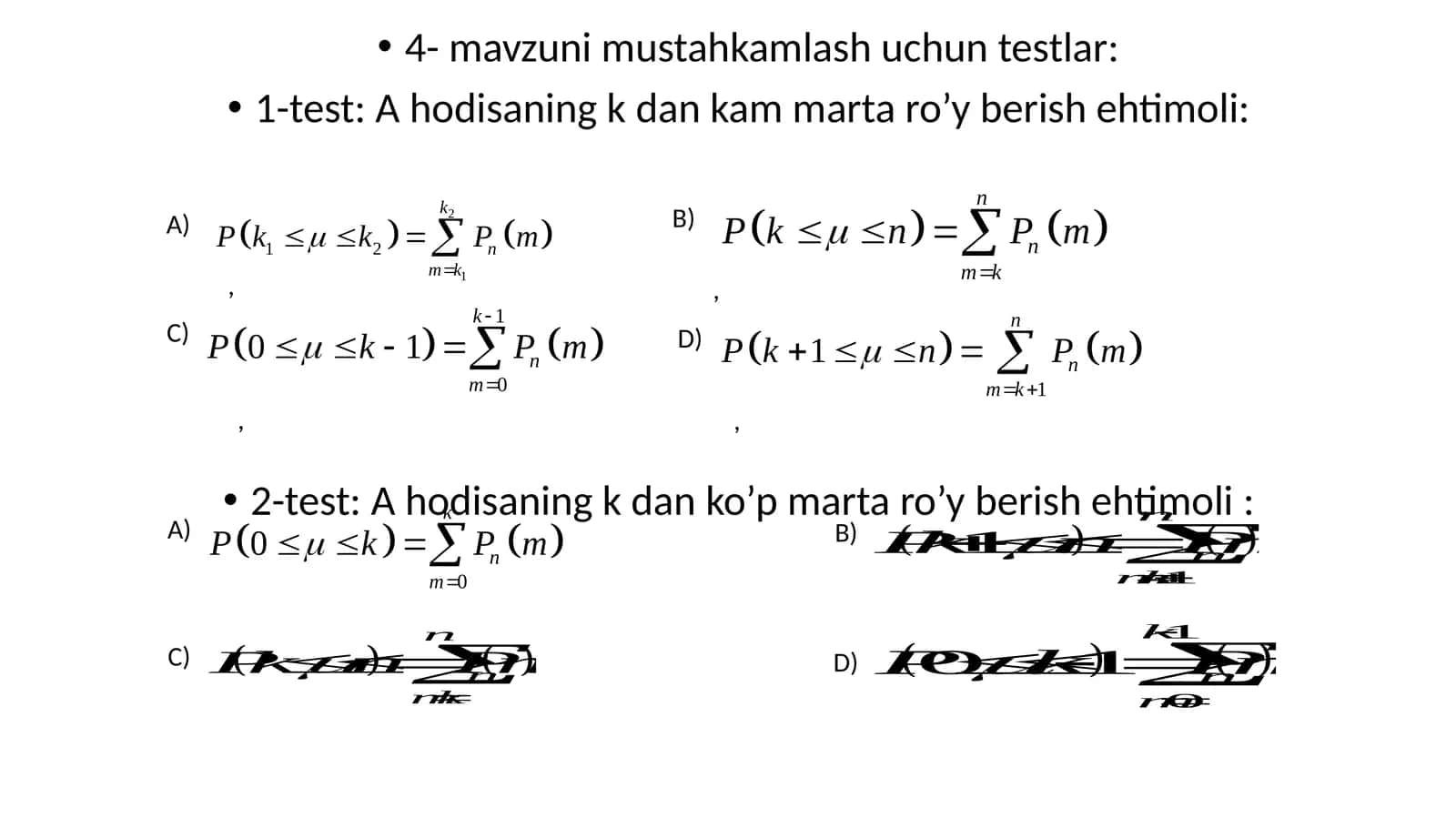 Testlar