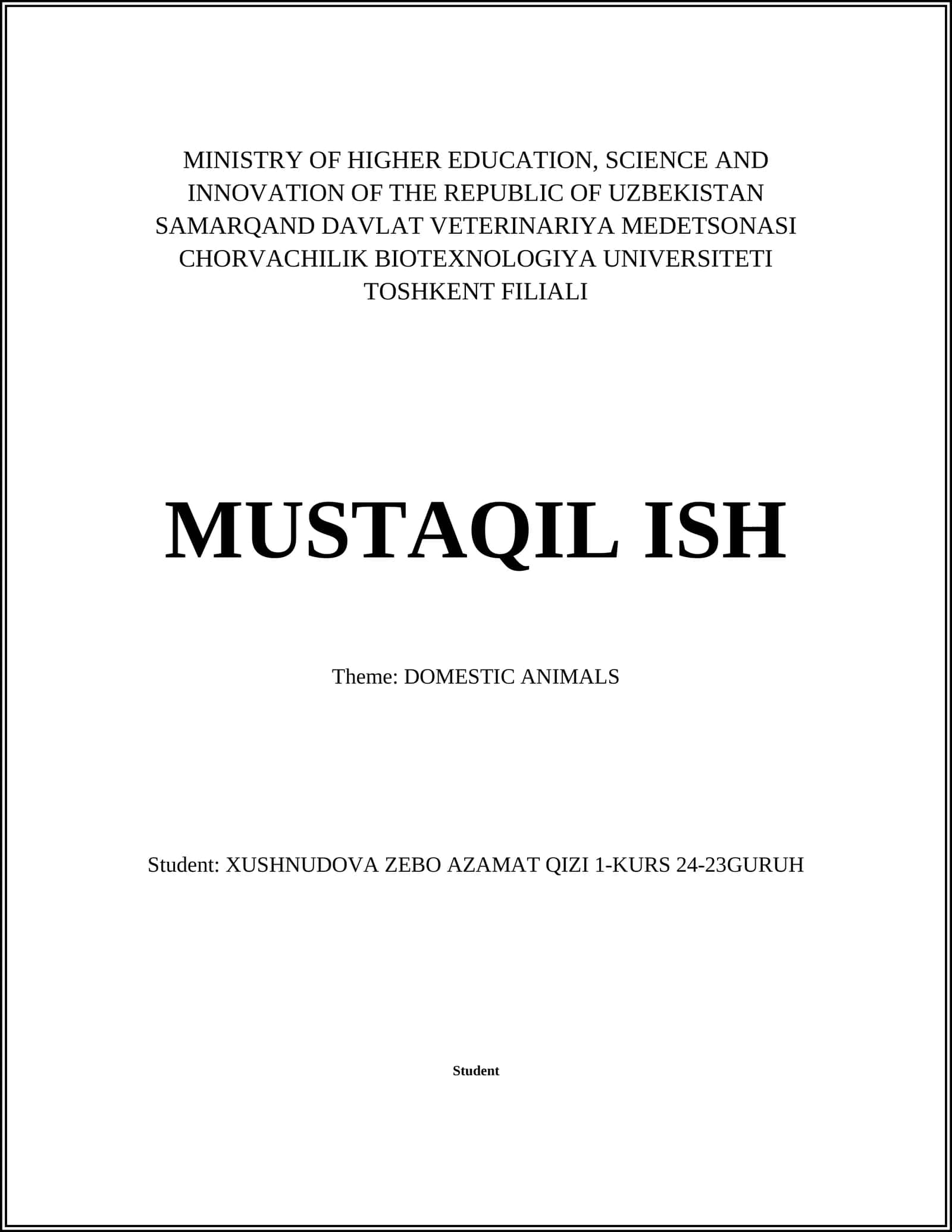History of Domestication