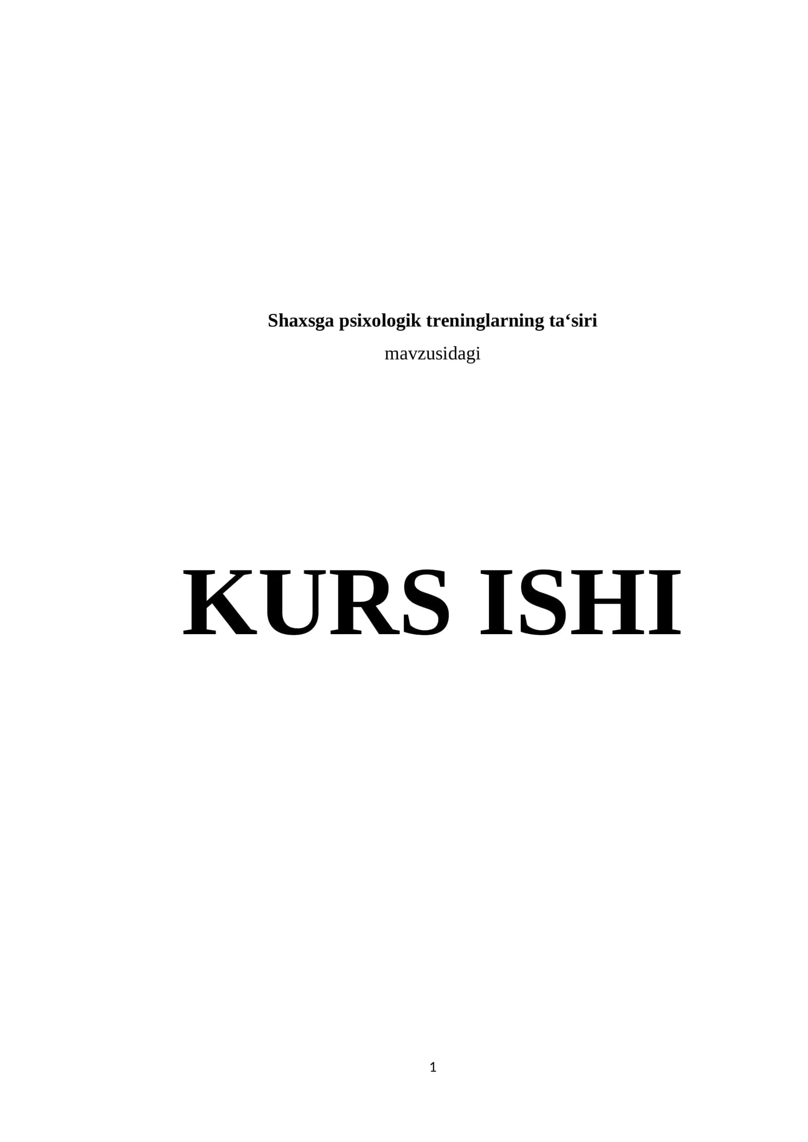 Shaxsga psixologik treninglarning ta‘siri