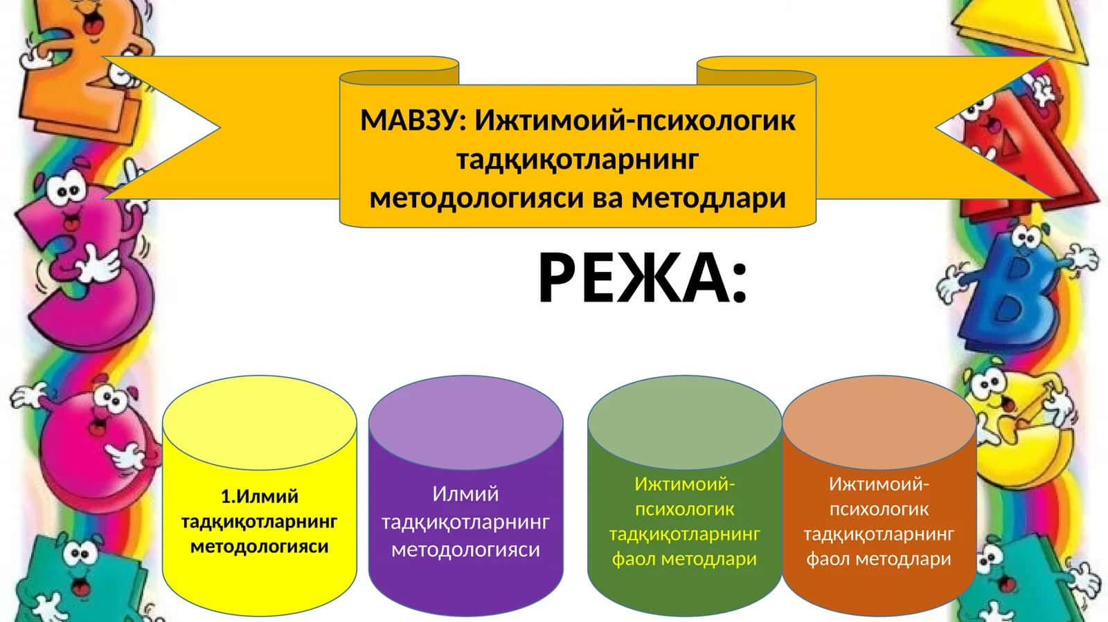 Ижтимоий-психологик тадқиқотларнинг методологияси ва методлари