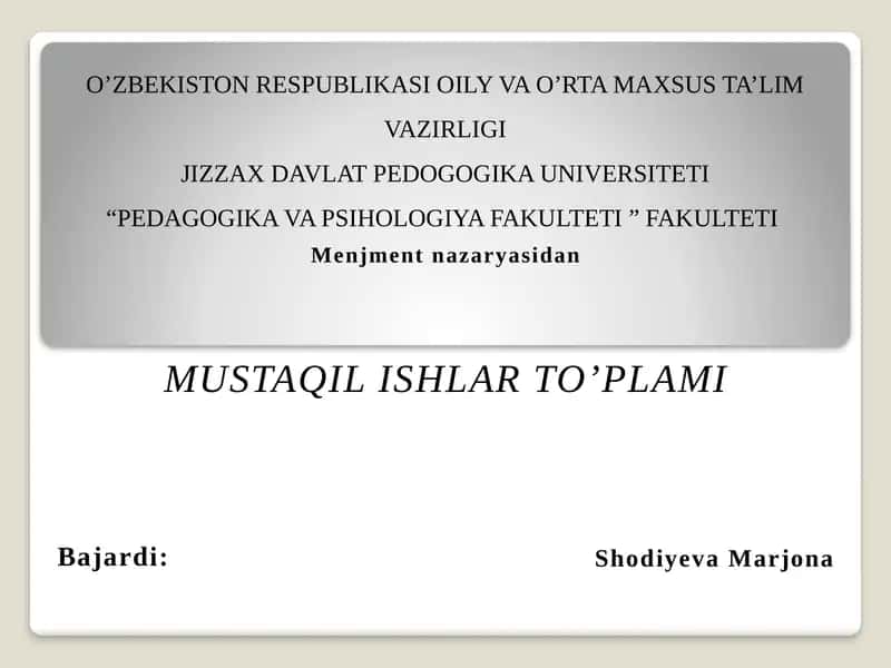 Menejment madaniyati va uslublari