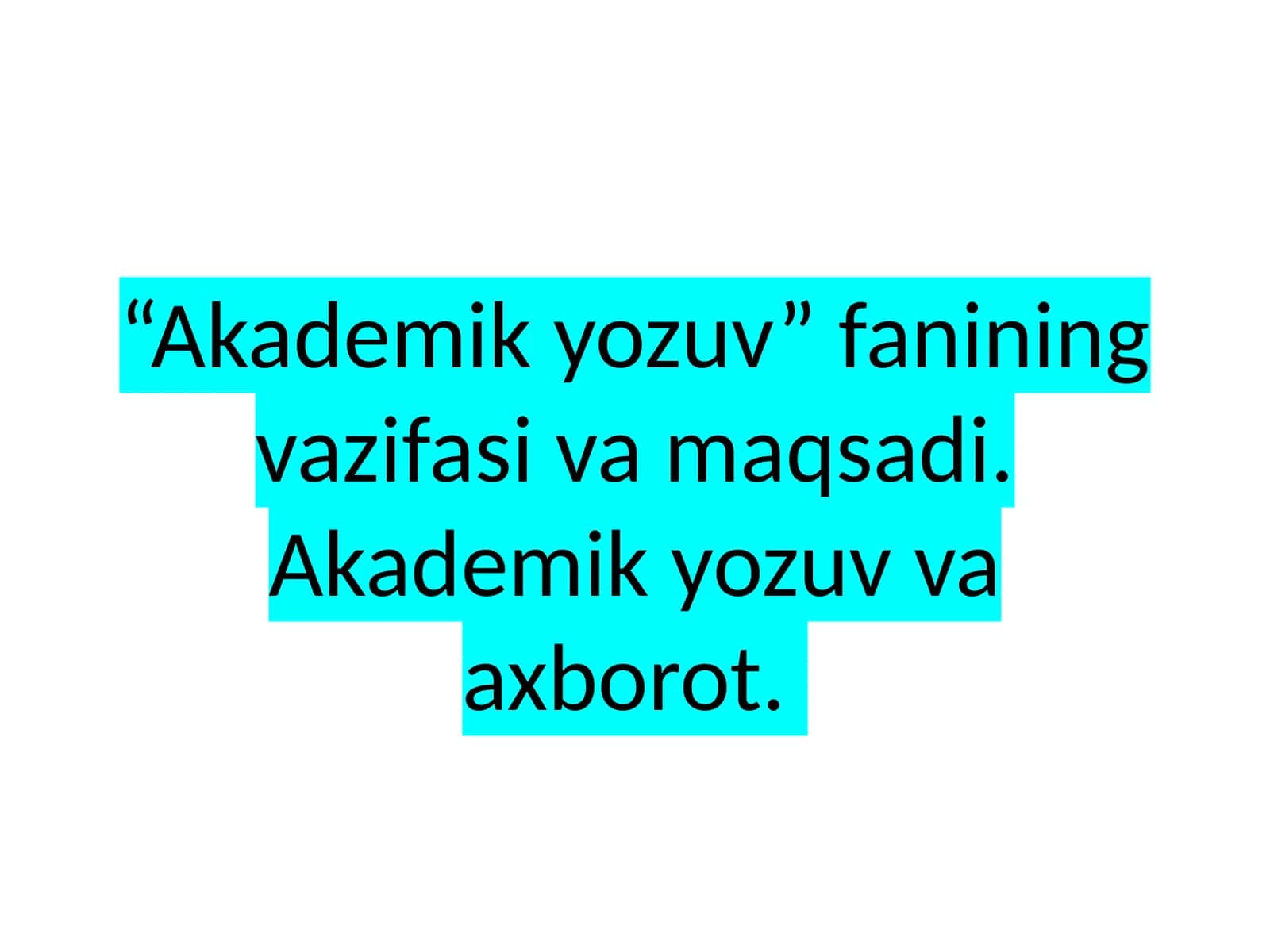 Akademik yozuv va axborot