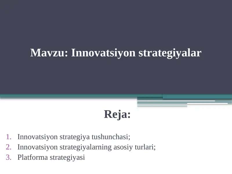 Innovatsion strategiyalar
