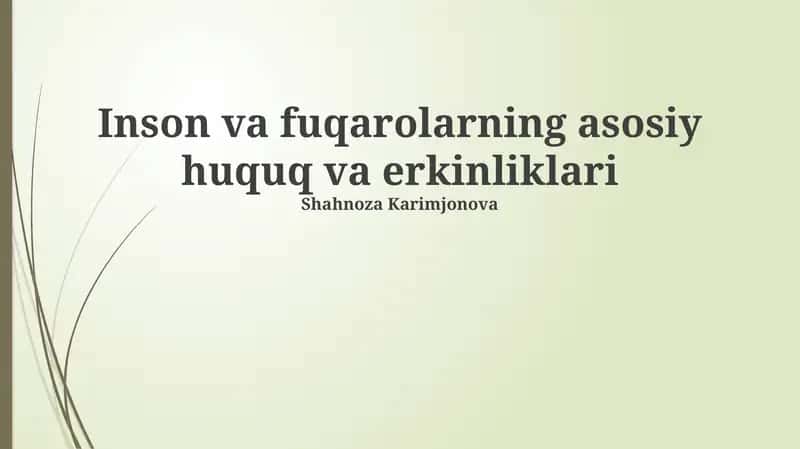 Huquq va Erkinliklarning Kafolatlari