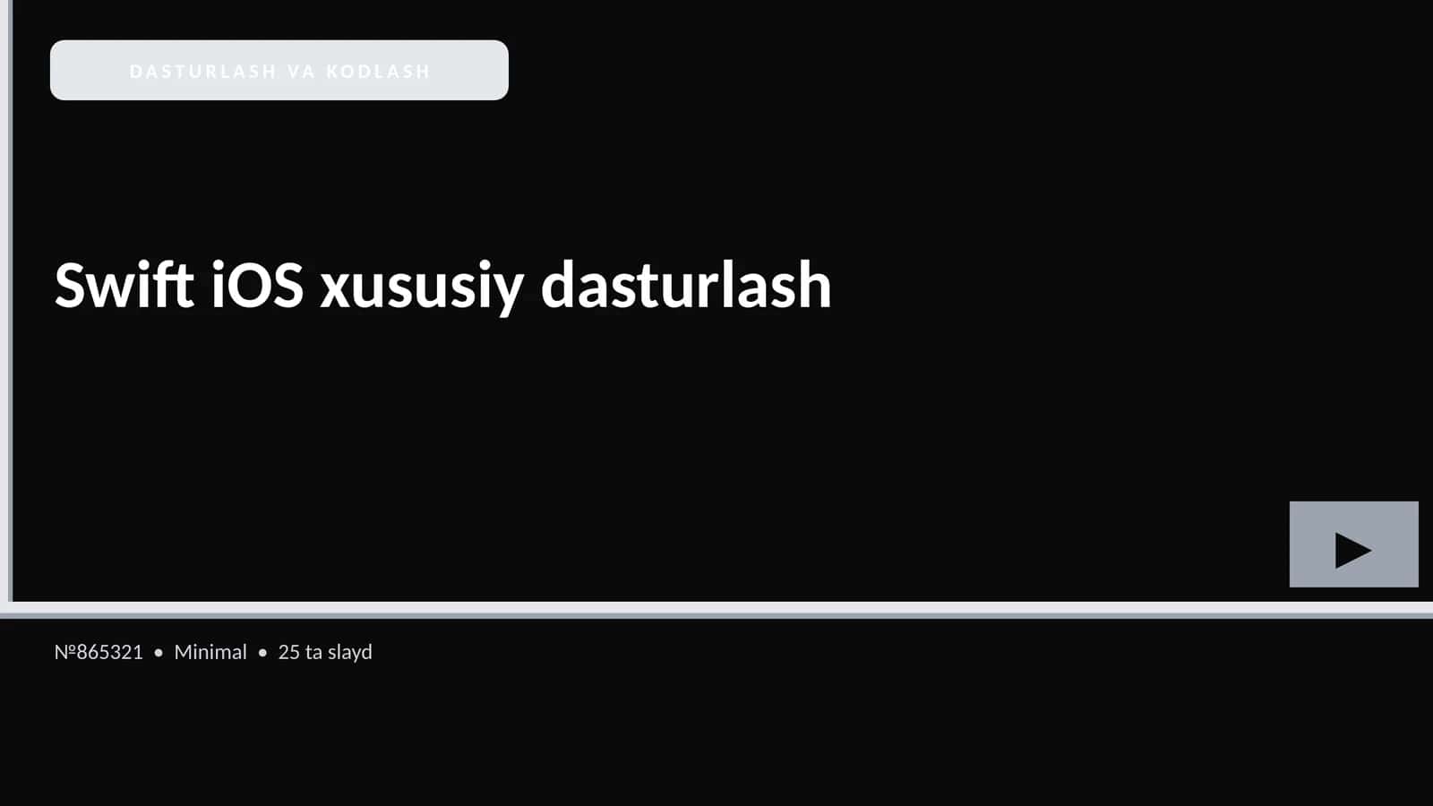 Swift iOS xususiy dasturlash