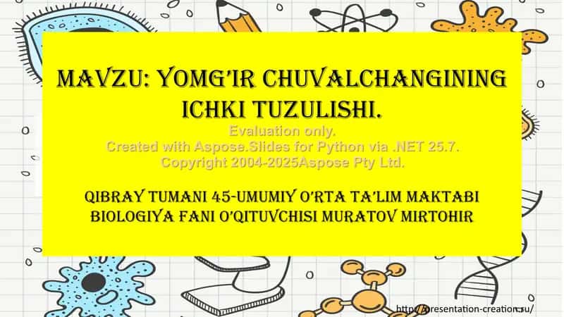 Yomg’ir chuvalchangining ichki tuzulishi