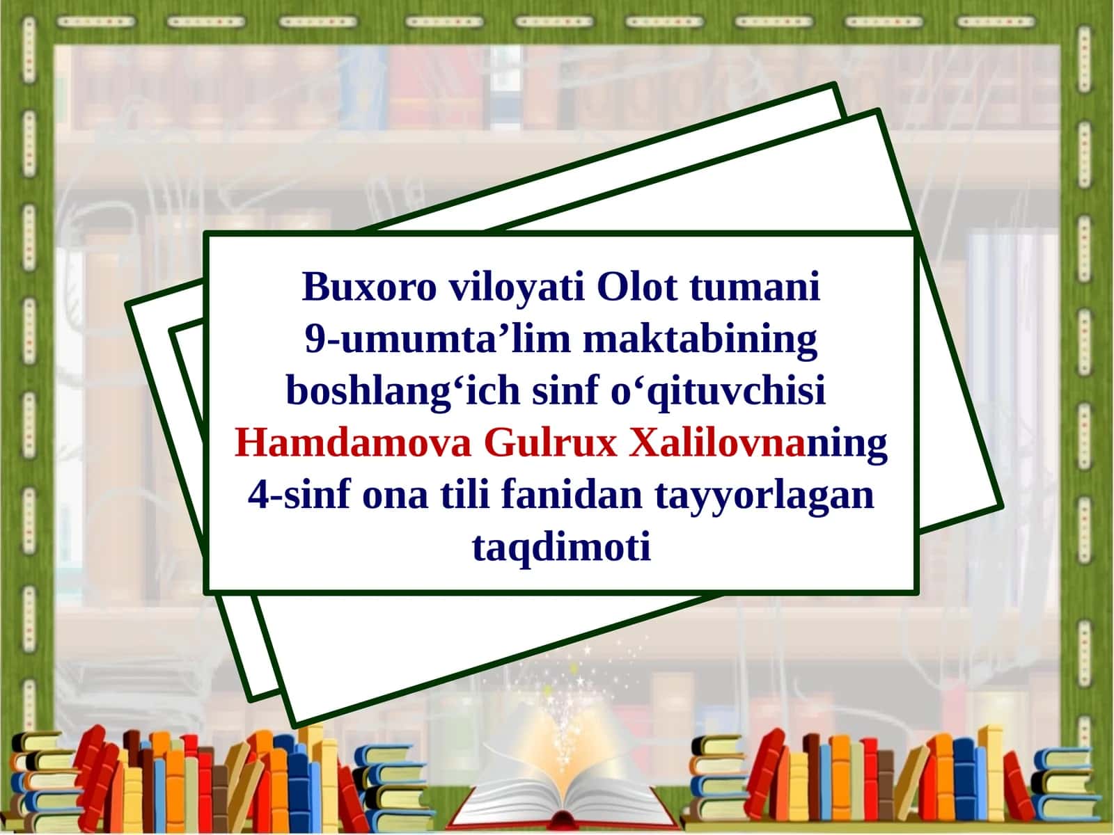 Ona tili fanidan taqdimot