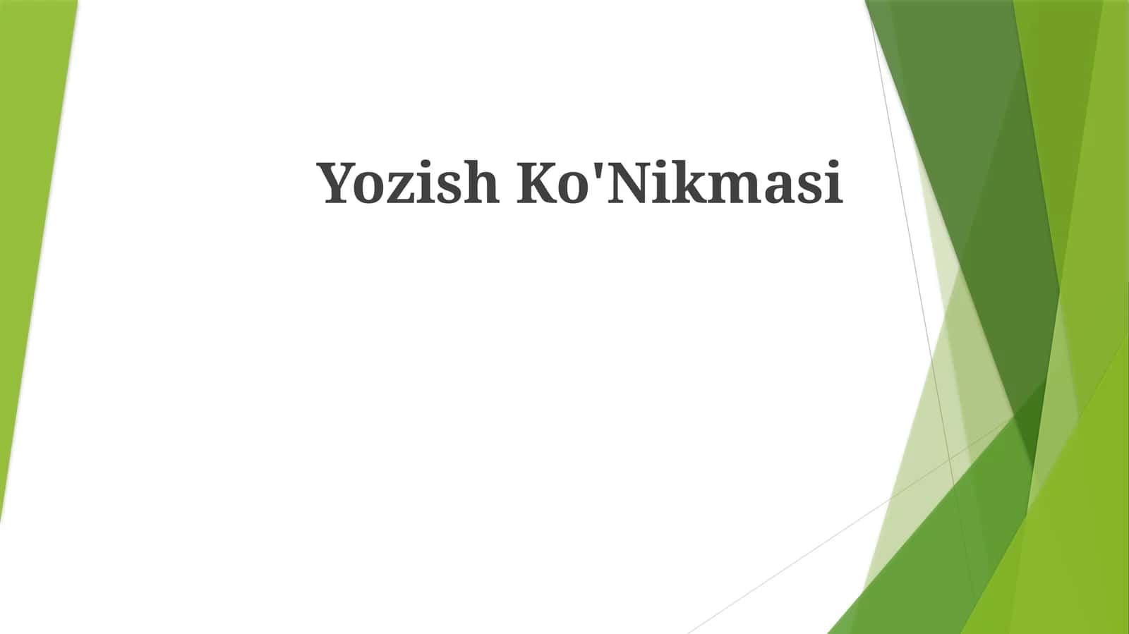 YozishKo'Nikmasi