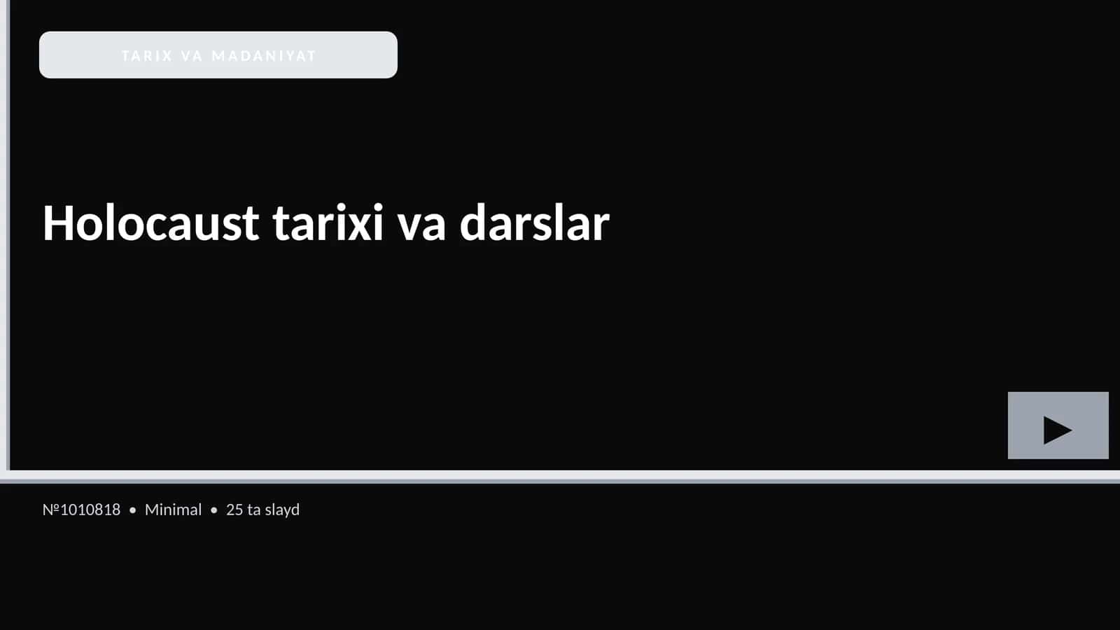 Holocaust tarixi va darslar