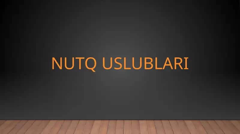 Nutq uslublari