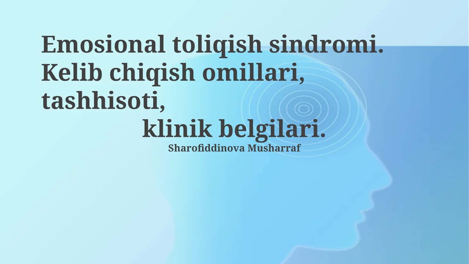 Emosional toliqish sindromi