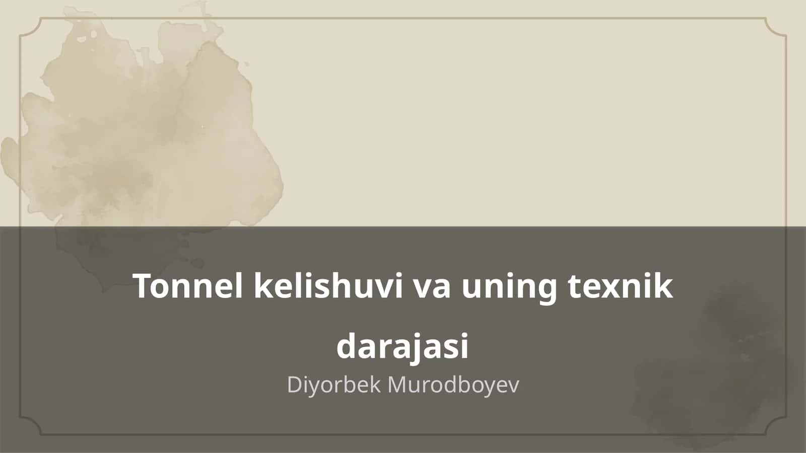 Tonnel kelishuvi va uning texnik darajasi