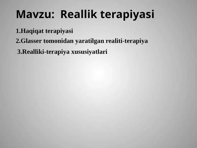 Reallik terapiyasi