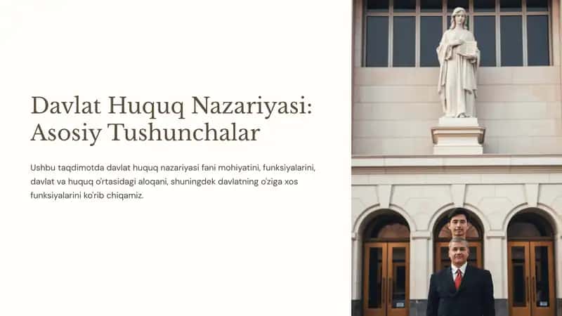 Davlat Huquq Nazariyasi: Asosiy Tushunchalar