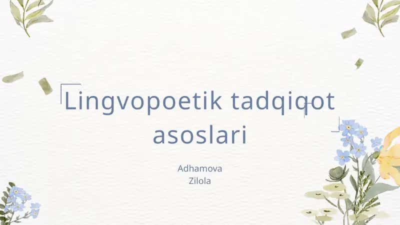 Lingvopoetiktadqiqotasoslari