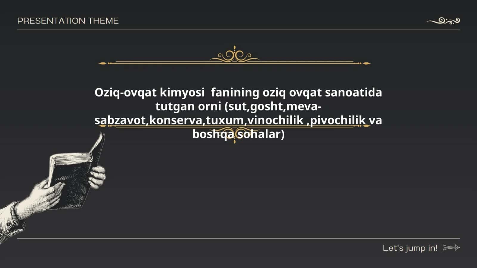 Oziq-ovqat kimyosi fanining oziq ovqat sanoatida tutgan orni