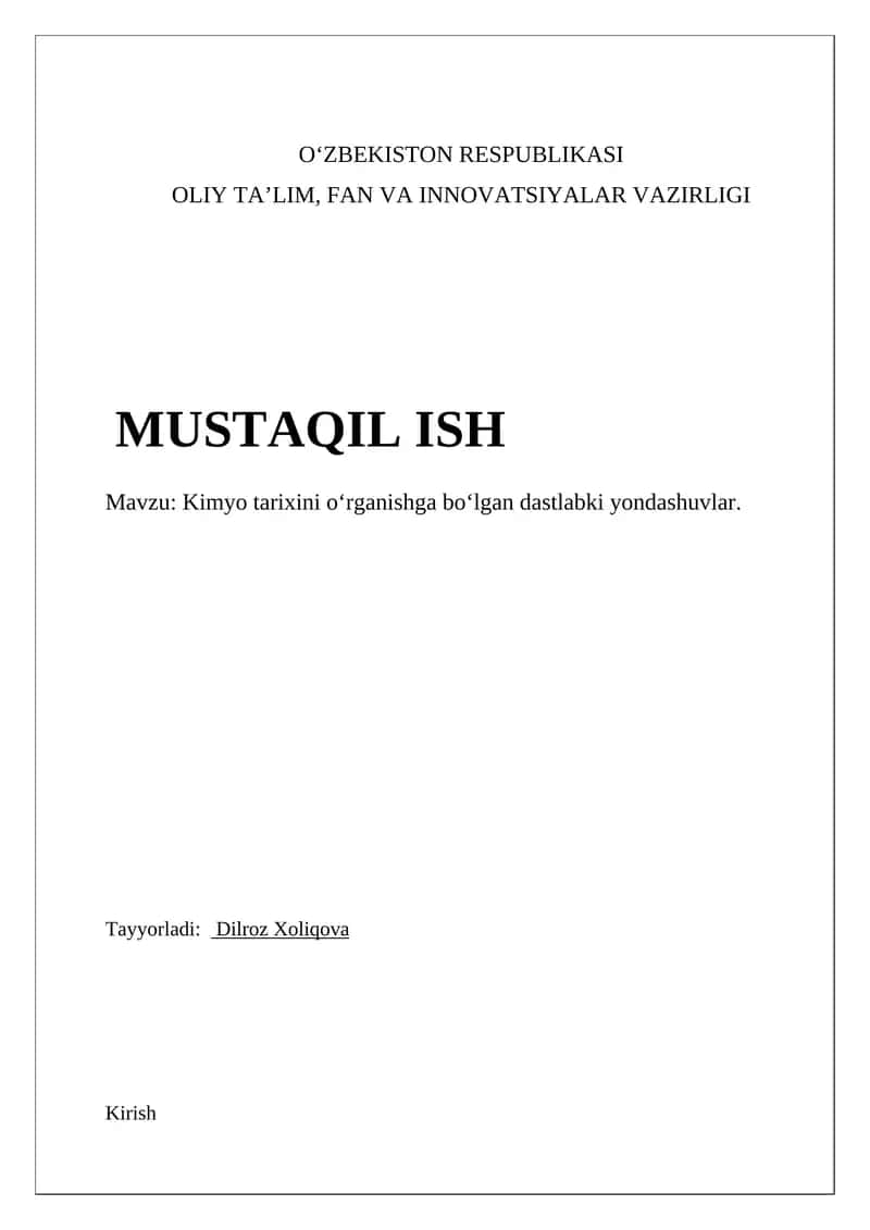 Kimyo tarixini oʻrganishga boʻlgan dastlabki yondashuvlar