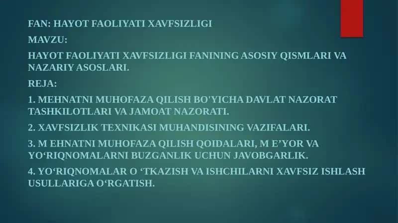 Hayotfaoliyati xavfsizligi