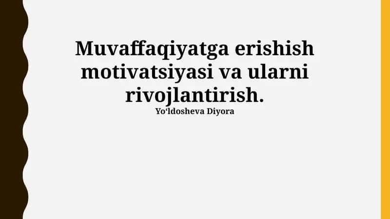 Muvaffaqiyatga Erishish Motivatsiyasi