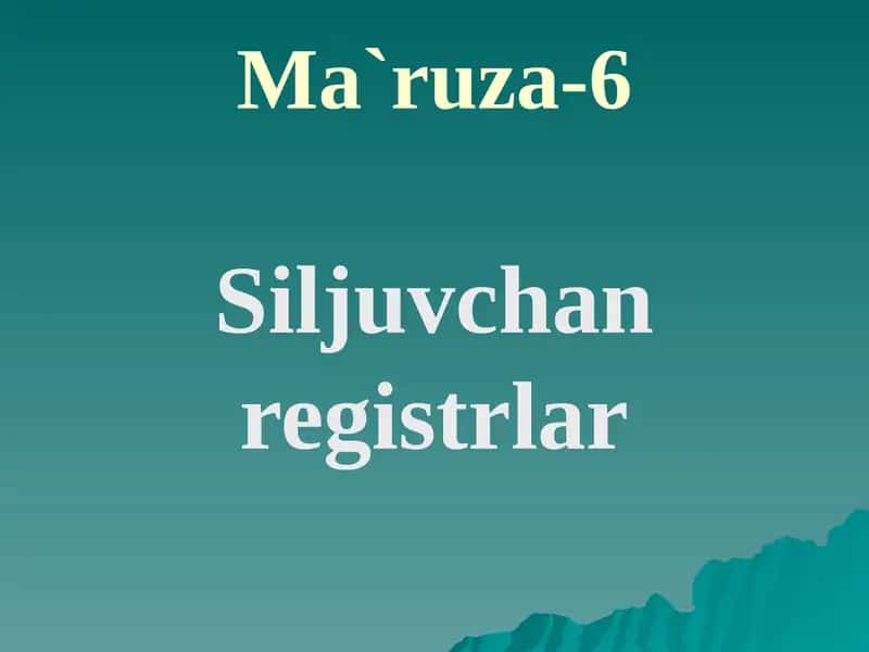 Siljuvchan registrlar