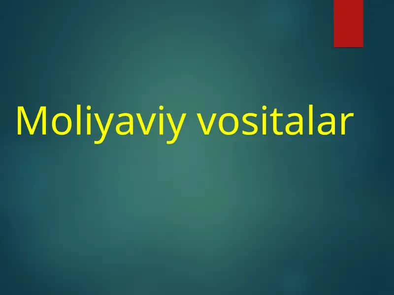 Moliyaviy Vositalar