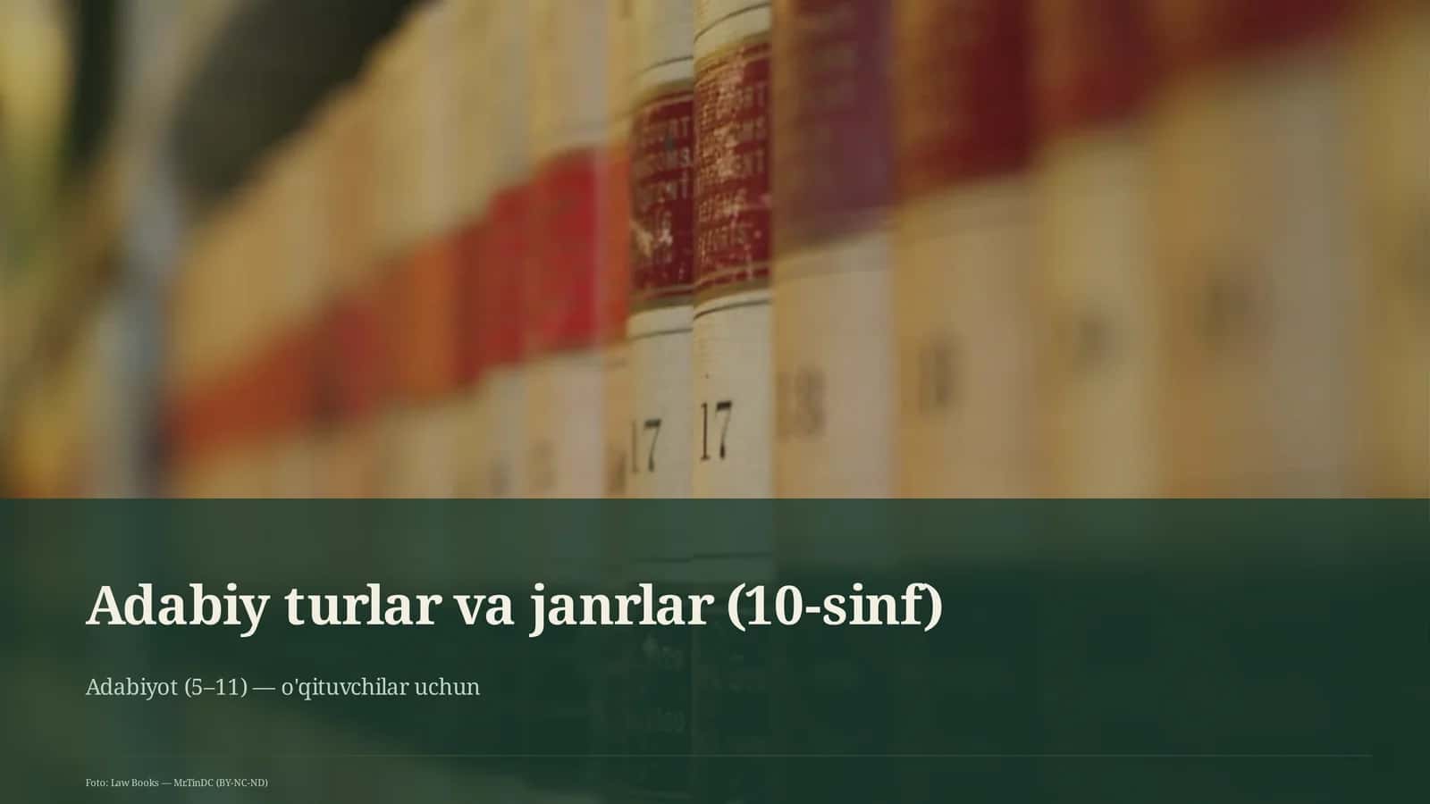 Adabiy turlar va janrlar (10-sinf)