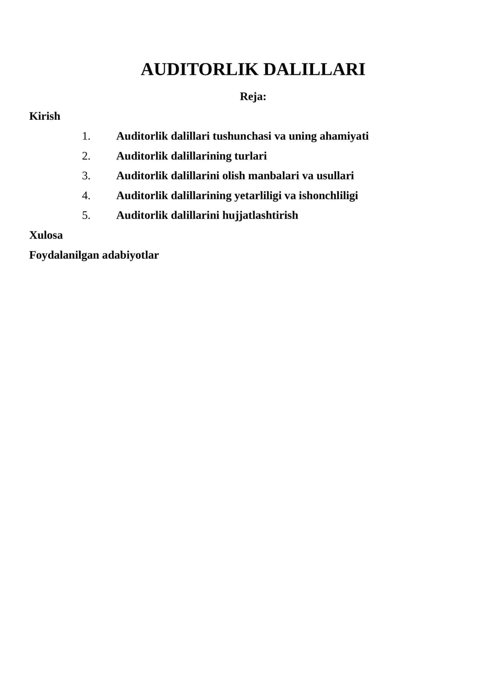 AUDITORLIK DALILLARI