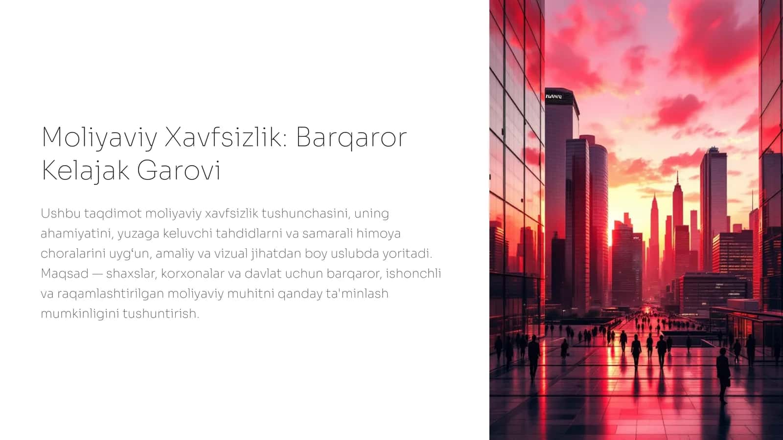 Moliyaviy Xavfsizlik: Barqaror Kelajak Garovi