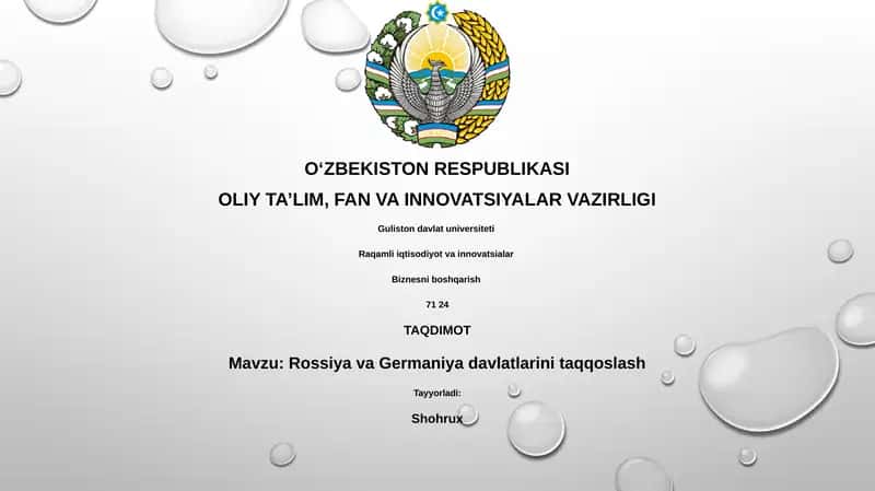 Rossiya va Germaniya davlatlarini taqqoslash