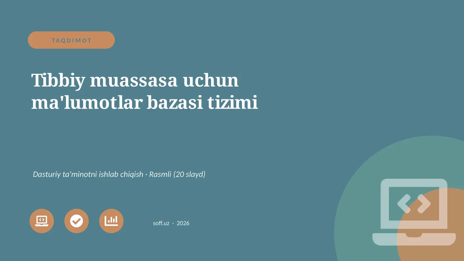 Tibbiy muassasa uchun ma'lumotlar bazasi tizimi