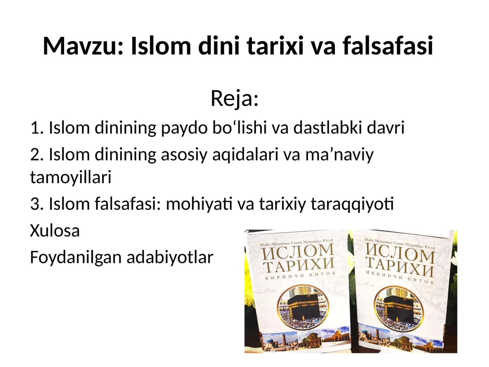 Islom dini tarixi va falsafasi