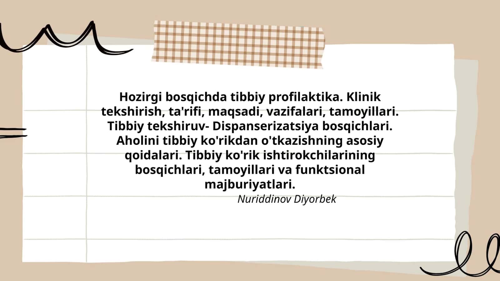 Hozirgi bosqichda tibbiy profilaktika