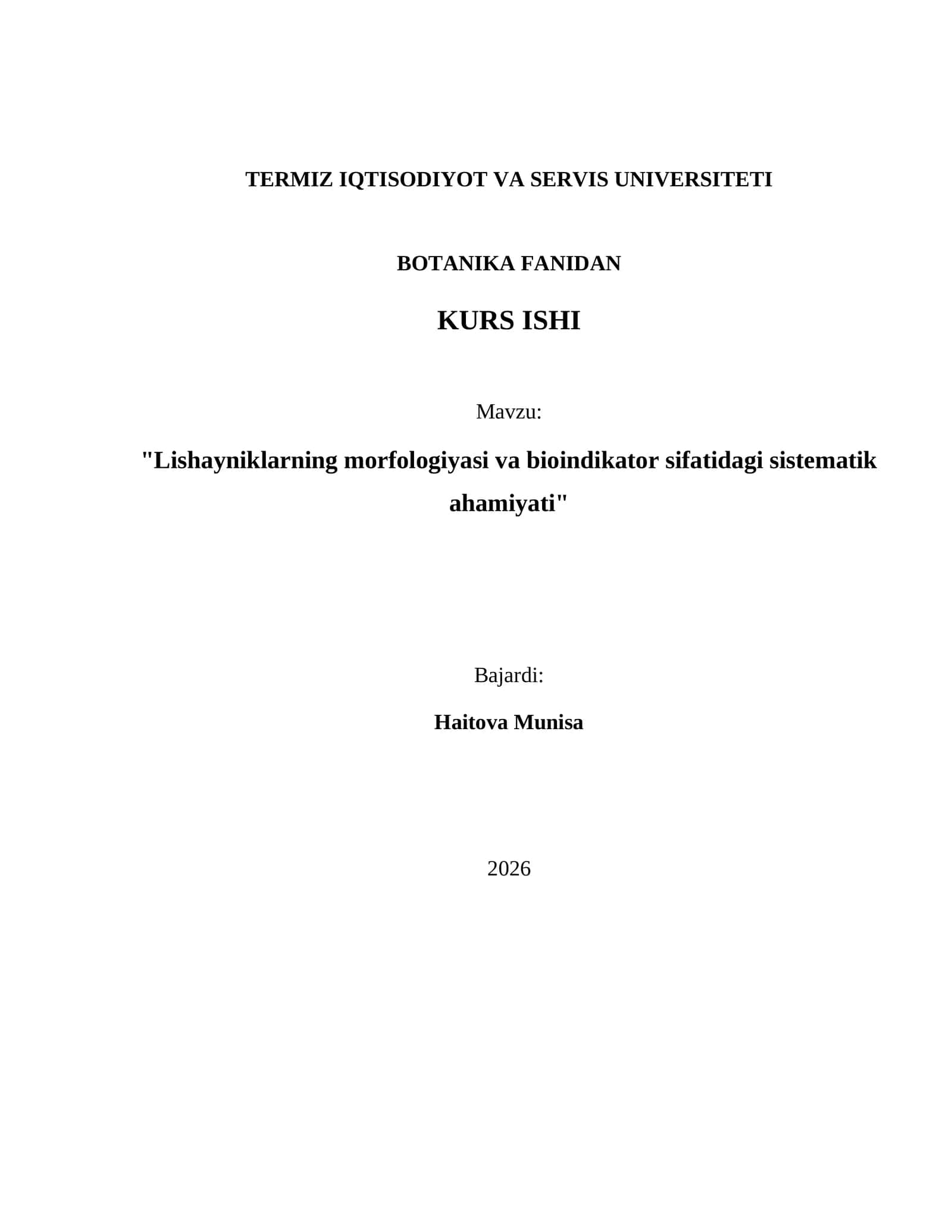 TERMIZ IQTISODIYOT VA SERVIS UNIVERSITETI