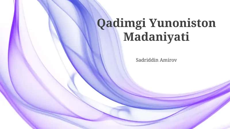 Qadimgi Yunoniston Madaniyati