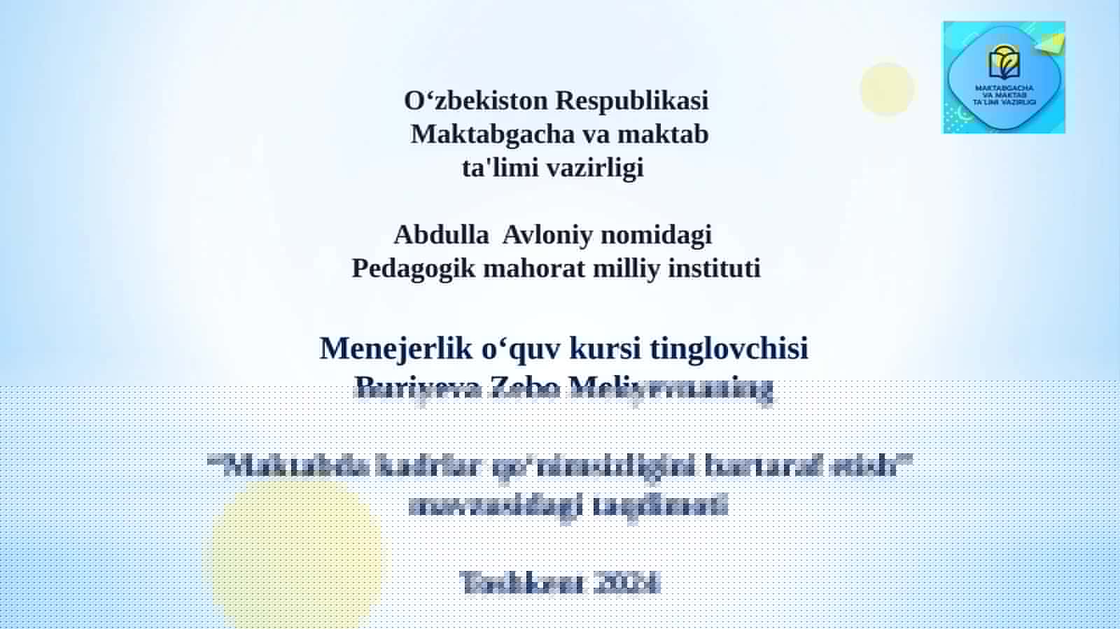 Maktabda kadrlar qo‘nim sizligini bartaraf etish
