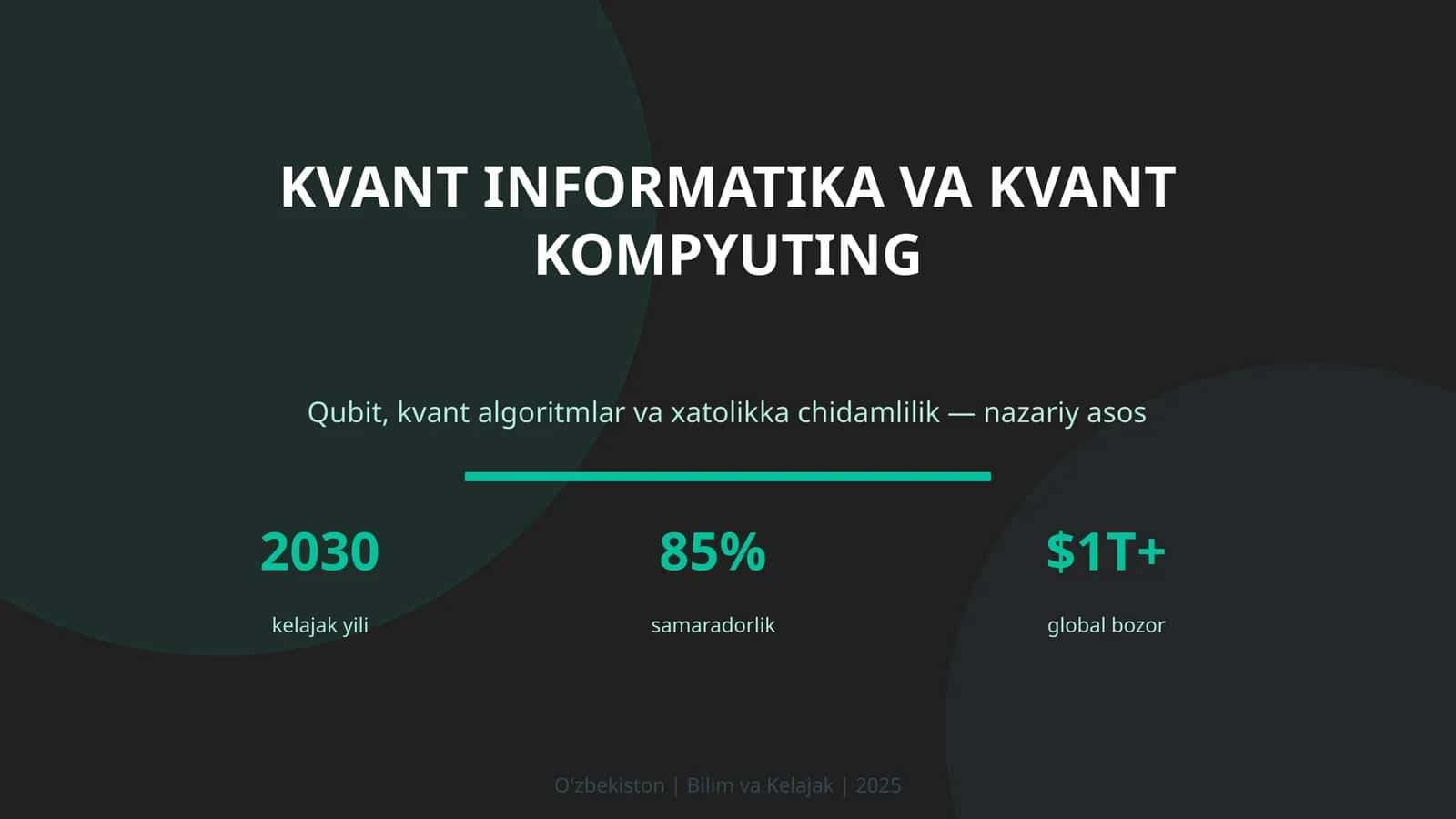 KVANT INFORMATIKA VA KVANT KOMPYUTING
