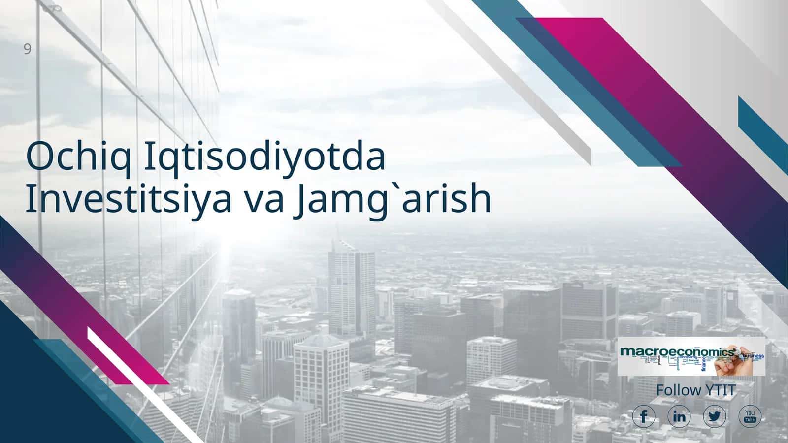 Ochiq Iqtisodiyotda Investitsiya va Jamg`arish