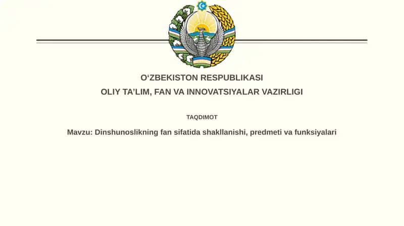 Dinshunoslikning shakllanishi