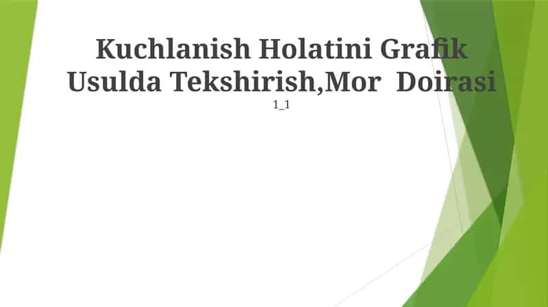 Kuchlanish Holatini Grafik Usulda Tekshirish,Mor Doirasi