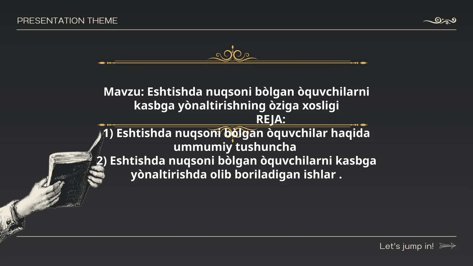 Eshtishda nuqsoni bòlgan òquvchilarni kasbga yònaltirishning òziga xosligi