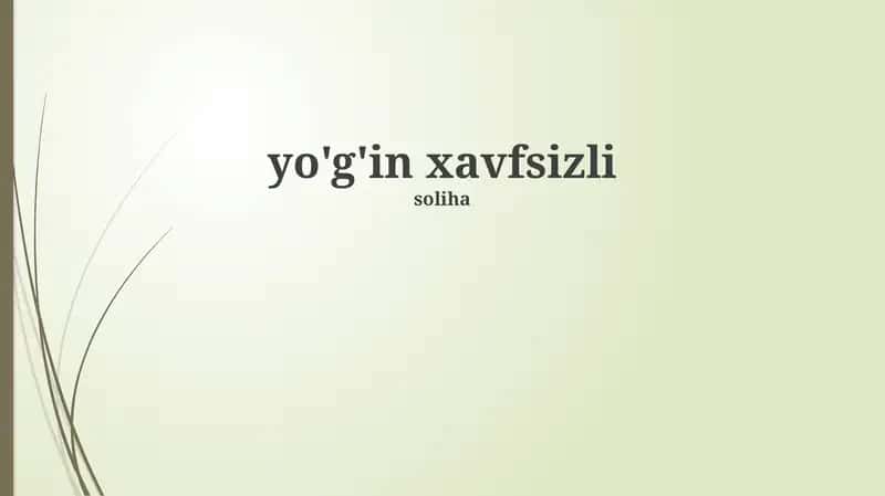 yo'g'in xavfsizli