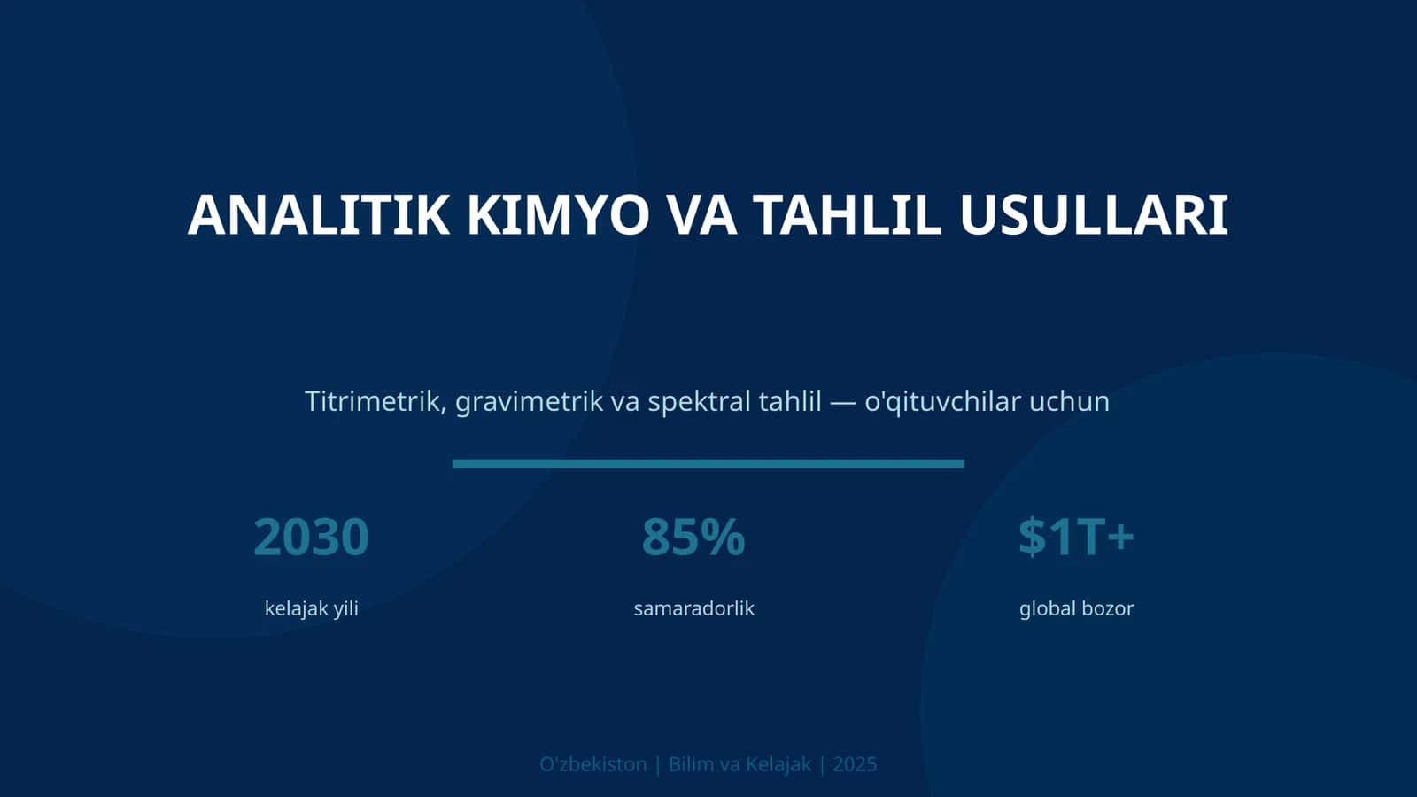 ANALITIK KIMYO VA TAHLIL USULLARI