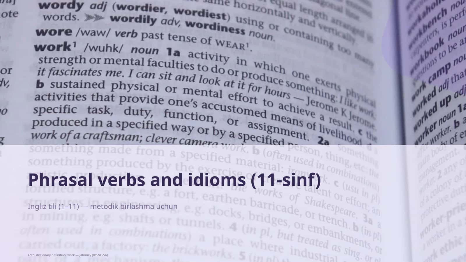 Phrasal verbs and idioms (11-sinf)
