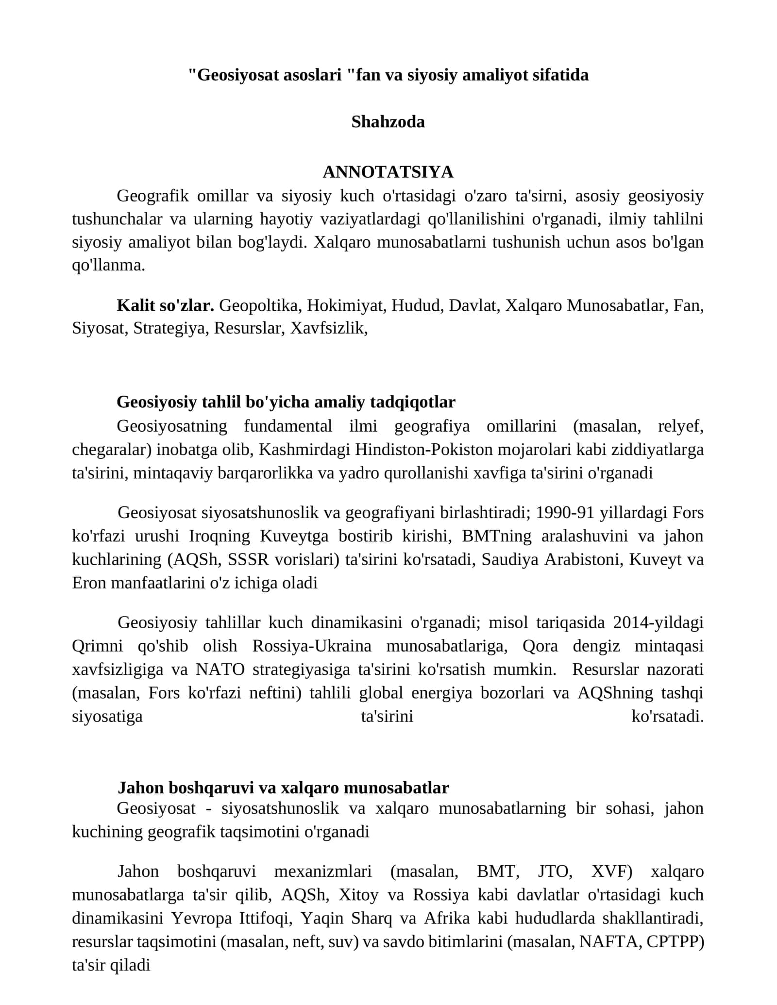 Geosiyosat asoslari