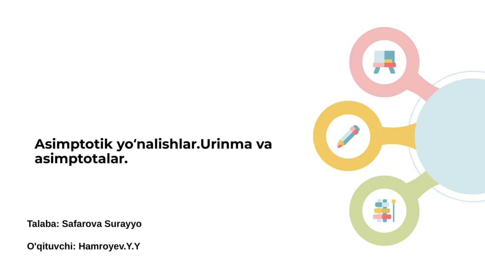 Asimptotik yoʻnalishlar.Urinma va asimptotalar