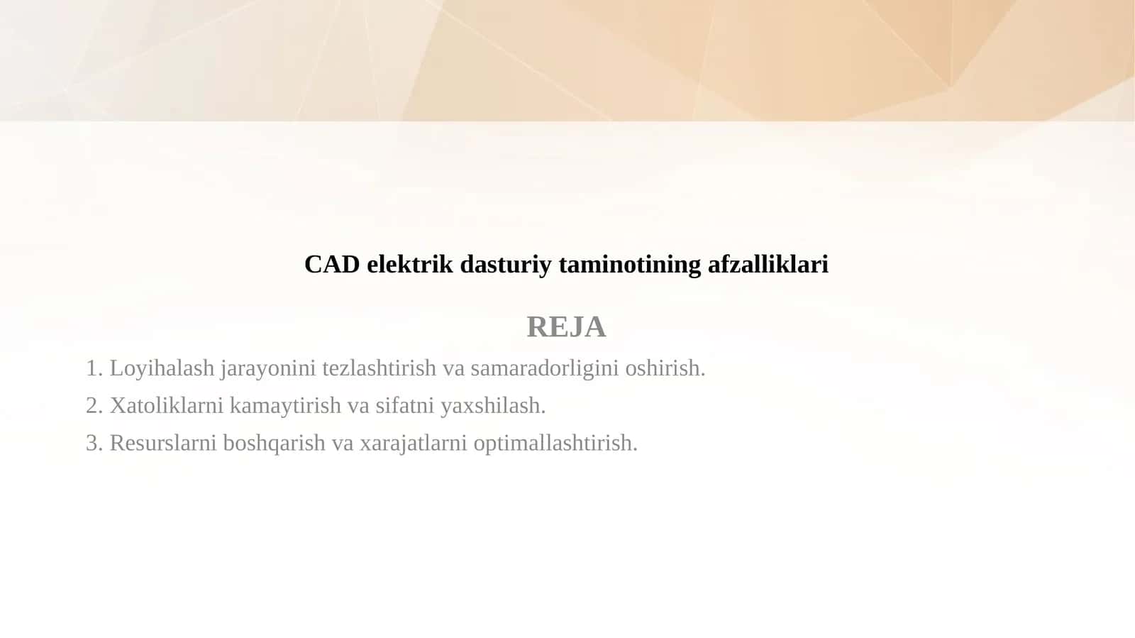 CAD elektrik dasturiy taminotining afzalliklari
