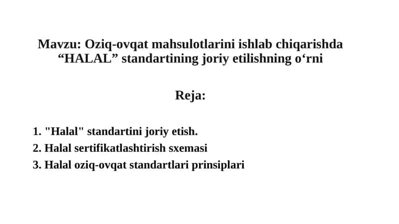 Halal oziq-ovqat mahsulotlari